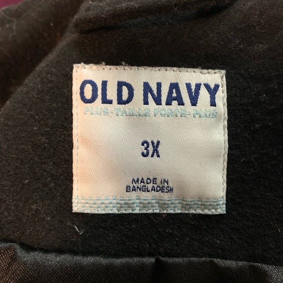 Old Navy women’s long wool blend coat size 3X Zip Belted front - Picture 6 of 7